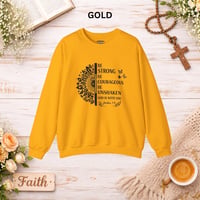Image 7 of Be Strong Be Courageous Sweatshirt — Inspirational Christian Crewneck