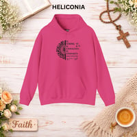 Image 3 of Be Strong, Be Courageous, Be Unshaken Floral Sunburst Sweatshirt - Inspirational Hoodie