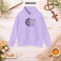 Image 5 of Be Strong, Be Courageous, Be Unshaken Floral Sunburst Sweatshirt - Inspirational Hoodie
