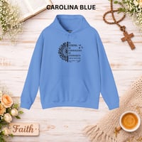 Image 6 of Be Strong, Be Courageous, Be Unshaken Floral Sunburst Sweatshirt - Inspirational Hoodie