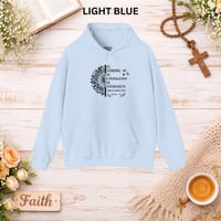 Image 7 of Be Strong, Be Courageous, Be Unshaken Floral Sunburst Sweatshirt - Inspirational Hoodie