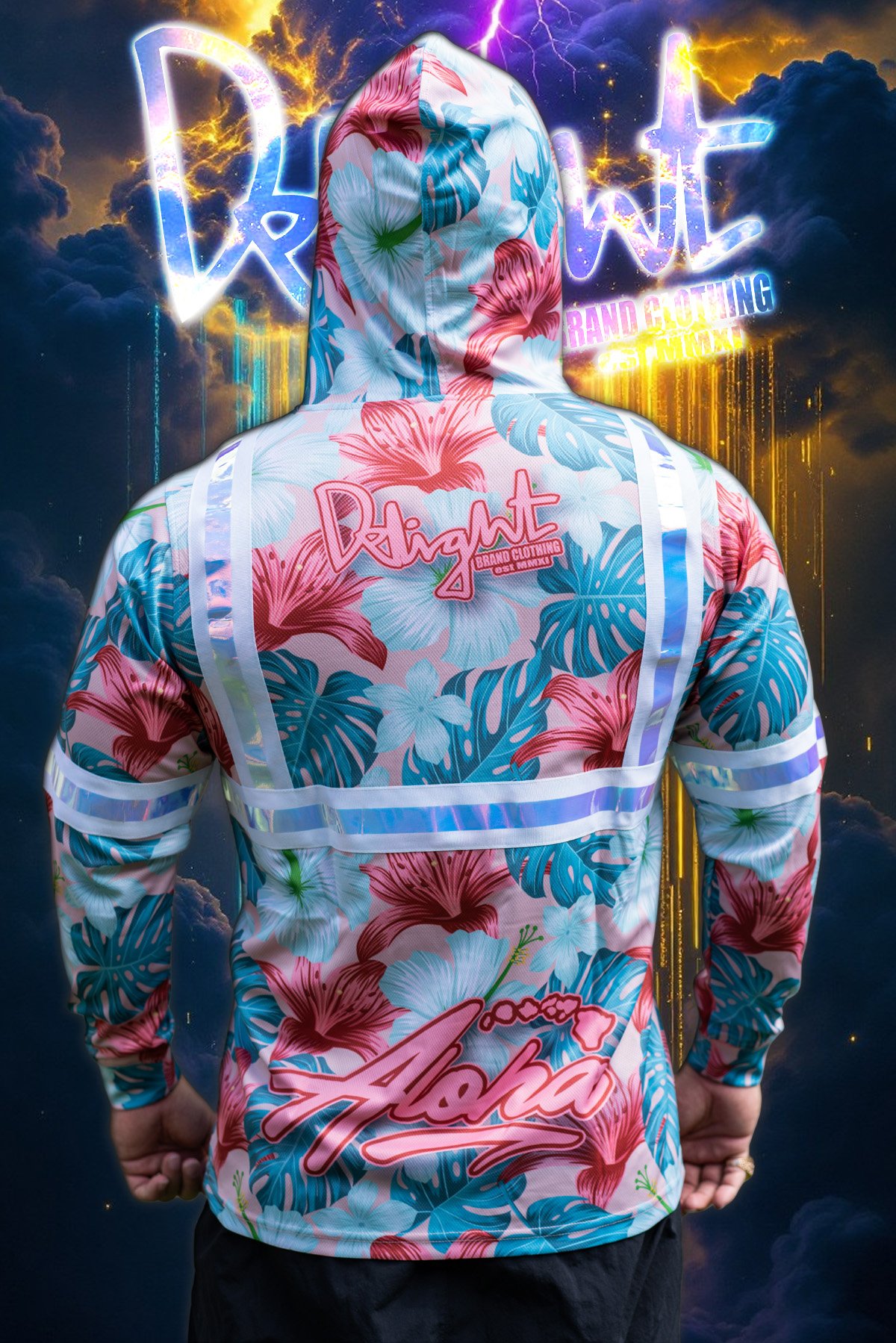 Hooded Longsleeve - Aloha Summer Floral High Viz.
