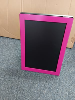 Pink and black table standing chalkboard 