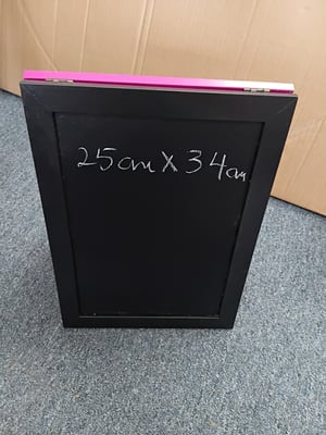 Pink and black table standing chalkboard 