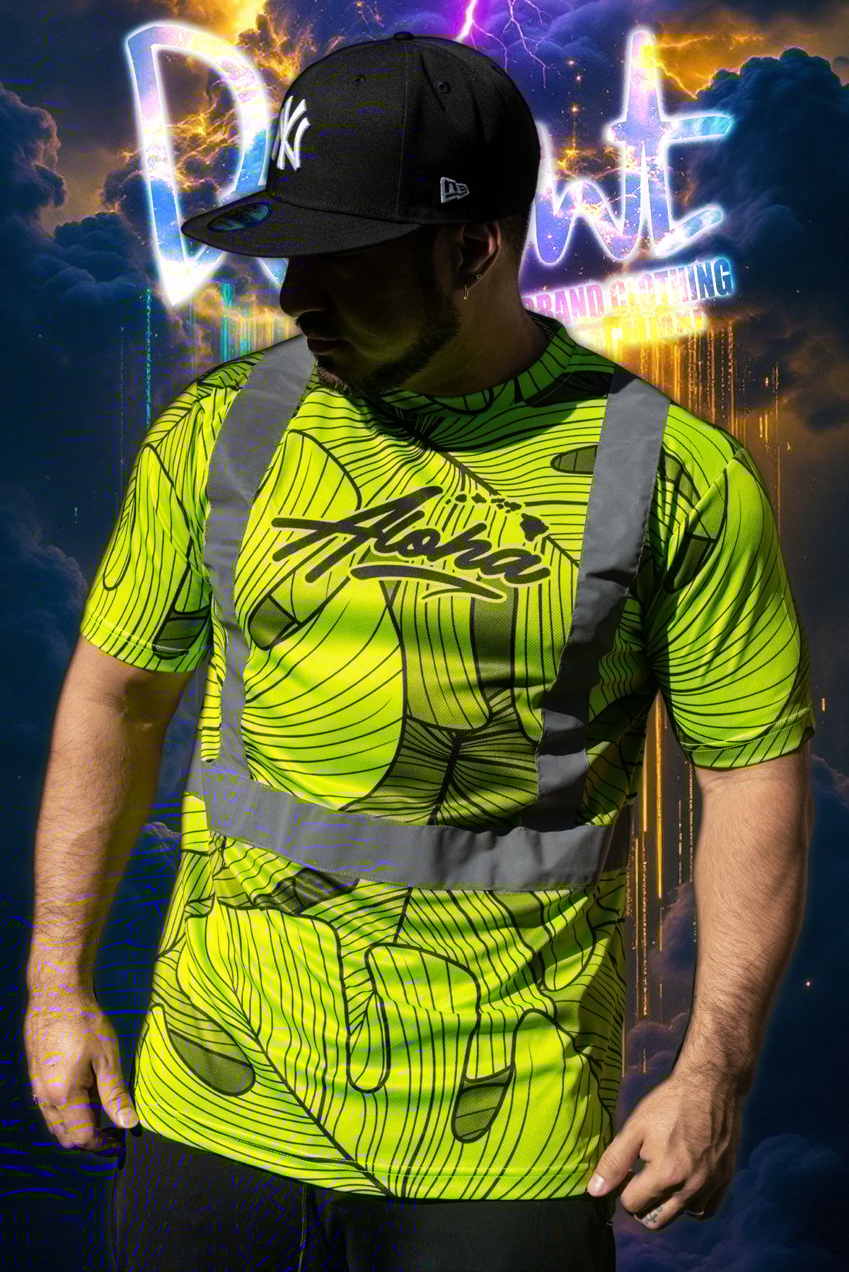 Neon Green/Monstera HI Viz. (Mesh) - Short Sleeve