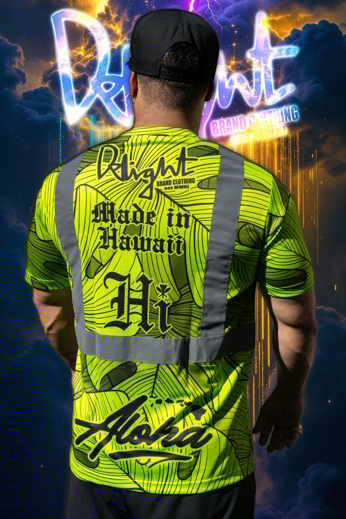 Neon Green/Monstera HI Viz. (Mesh) - Short Sleeve