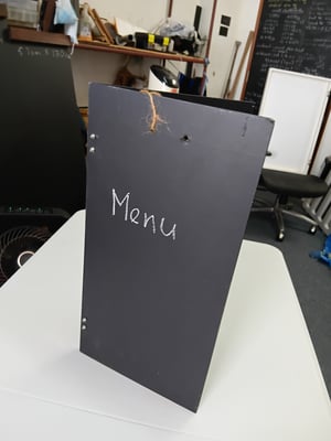 Chalkboarded menu