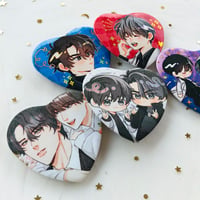 Image 2 of ORV: Heart Button Pins Joongdok