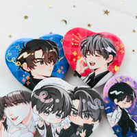 Image 3 of ORV: Heart Button Pins Joongdok