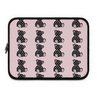 Image 1 of Pink Floral Teddy Laptop Sleeve — Cute Patterned Protective Case