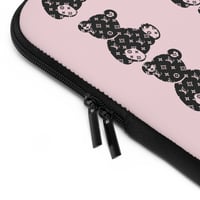 Image 3 of Pink Floral Teddy Laptop Sleeve — Cute Patterned Protective Case