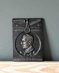 Image 1 of Inter-War (Nazi Germany) 1938 (Cast Aluminum) Austria Annexation Commemorative Wall Plaque