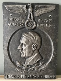 Image 2 of Inter-War (Nazi Germany) 1938 (Cast Aluminum) Austria Annexation Commemorative Wall Plaque