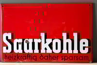 Image 2 of Vintage (ca. 1950s) German (Enamel) Saarkohle (Saar Coal) Advertising Sign
