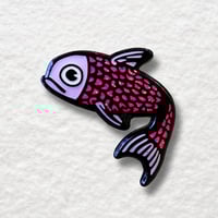 Image 1 of Pink Glitter Fish Enamel Pin