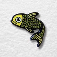 Image 1 of Yellow Glitter Fish Enamel Pin