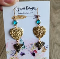 Image 5 of Hearts and Shark Teeth Dangle Earrings