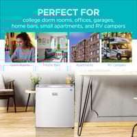 Image 2 of BLACK+DECKER 1.7 Cu. Ft. Compact Refrigerator, ENERGY STAR Certified, Single Door Mini Fridge wit...