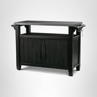 Image 2 of Keter Unity XL Portable Outdoor Table with Stainless Steel Top for Kitchen Prep and Outdoor Stora...