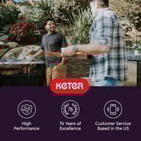 Image 3 of Keter Unity XL Portable Outdoor Table with Stainless Steel Top for Kitchen Prep and Outdoor Stora...