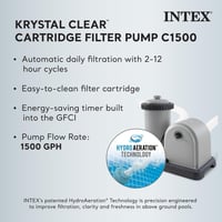 Image 4 of Intex Prism Frame Round Above Ground Outdoor Swimming Pool Set with Filter Pump, Ladder, Ground C...