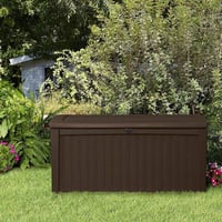 Image 4 of Keter Borneo 110 Gallon Resin Deck Box - Organization and Storage for Patio Furniture, Outdoor Cu...