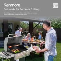 Image 5 of Kenmore 3-Burner Propane BBQ Grill, 30,000 BTUs Gas Grill with Cast Iron Cooking Grates, Folding ...