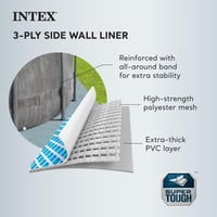 Image 5 of Intex Prism Frame Round Above Ground Outdoor Swimming Pool Set with Filter Pump, Ladder, Ground C...