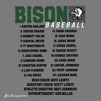 Image 2 of PREORDER :: Hazen Bison  Baseball with Roster Adult only
