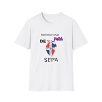 Image 1 of Dominicano De Pura  Sepa! T-Shirt — Dominican Pride Flag Heart Tee