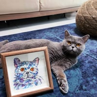 Image 1 of Framed Bespoke Pet Portrait (12x12cm)