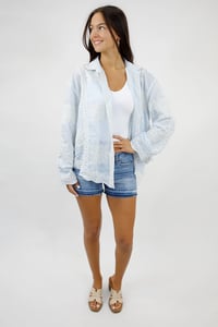 Petalwood Lace Button Down