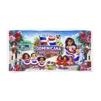Image 1 of Dominicana Beach Towel – Hasta La Tambora Patriotic Caribbean Design