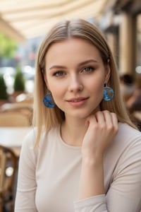 Image 5 of Yin Yang Cat Wood Round Earrings