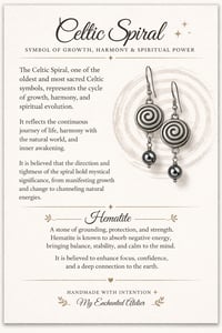 Image 2 of Celtic Spiral Earrings with Hematite