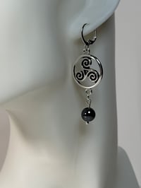 Image 4 of Celtic Spiral Earrings with Hematite