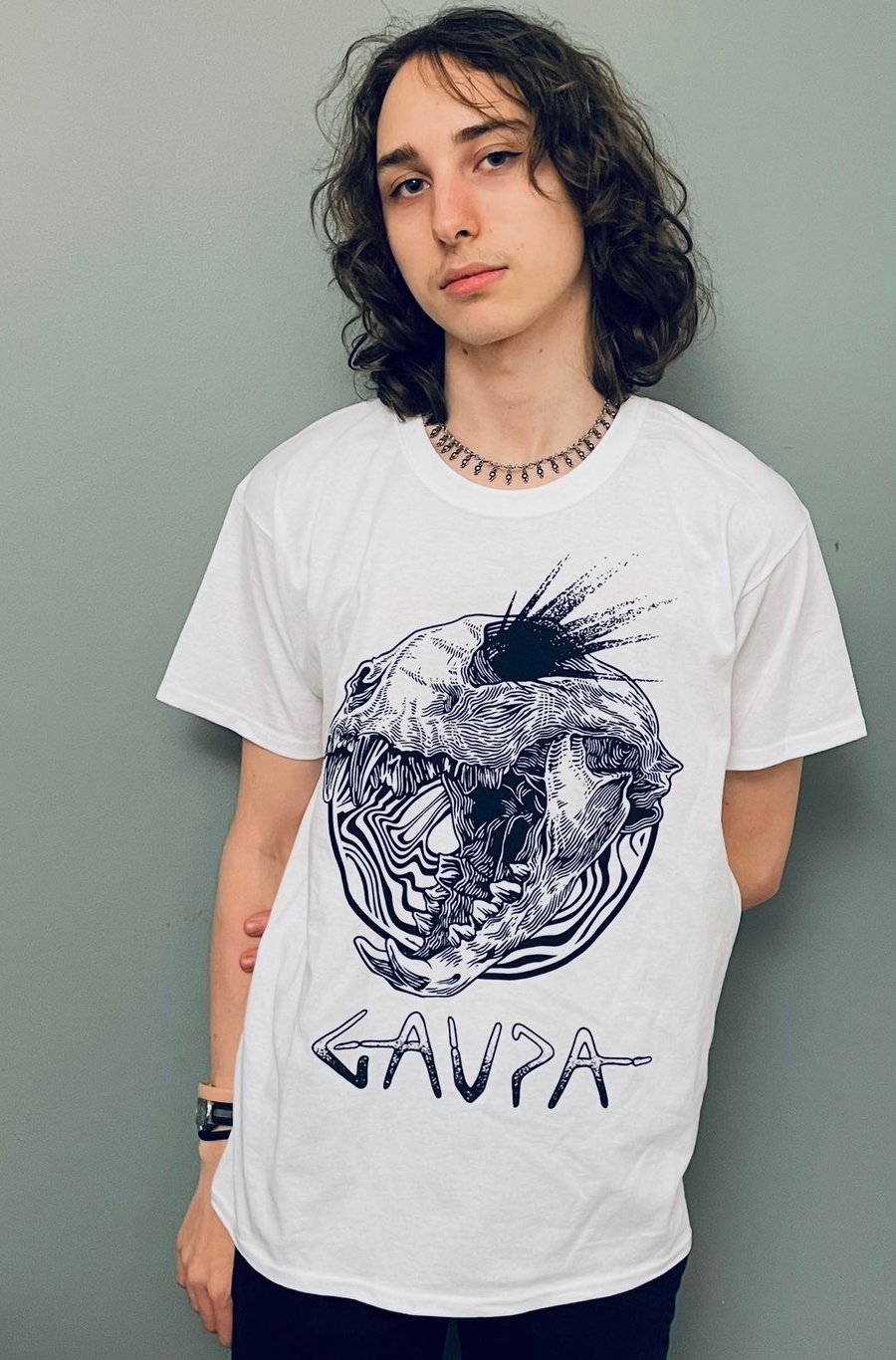 Image of Lynx Skull T-shirt - White