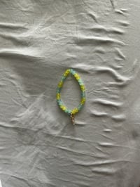Lime Aqua beaded bracelet