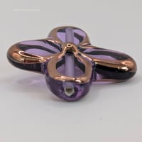 Image 3 of Lavender Mist Czech Glass Flower Bead 25mm, Copper Framed Lampwork Style