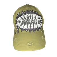 Image 1 of distressed khaki green hat