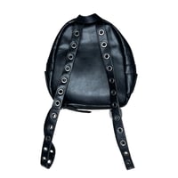 Image 3 of black faux leather mini backpack