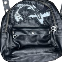 Image 2 of black faux leather mini backpack
