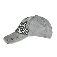Image 2 of intentionally distressed stonewashed black jean hat