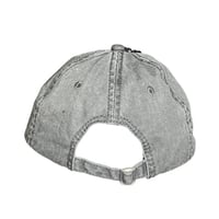 Image 3 of intentionally distressed stonewashed black jean hat