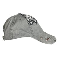 Image 4 of intentionally distressed stonewashed black jean hat