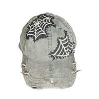 Image 5 of intentionally distressed stonewashed black jean hat
