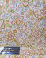 1960s Vintage Crown Wallpaper Rolls -  Groovy Pink Floral Flowers Hippie - (Sets of 2 & 3 Rolls) thumbnail 1