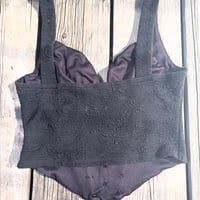 Image 2 of black wired corset crop top