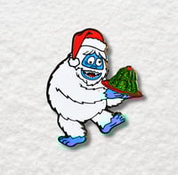 Image 1 of Holiday Yeti Enamel Pin with Green Glitter Jello