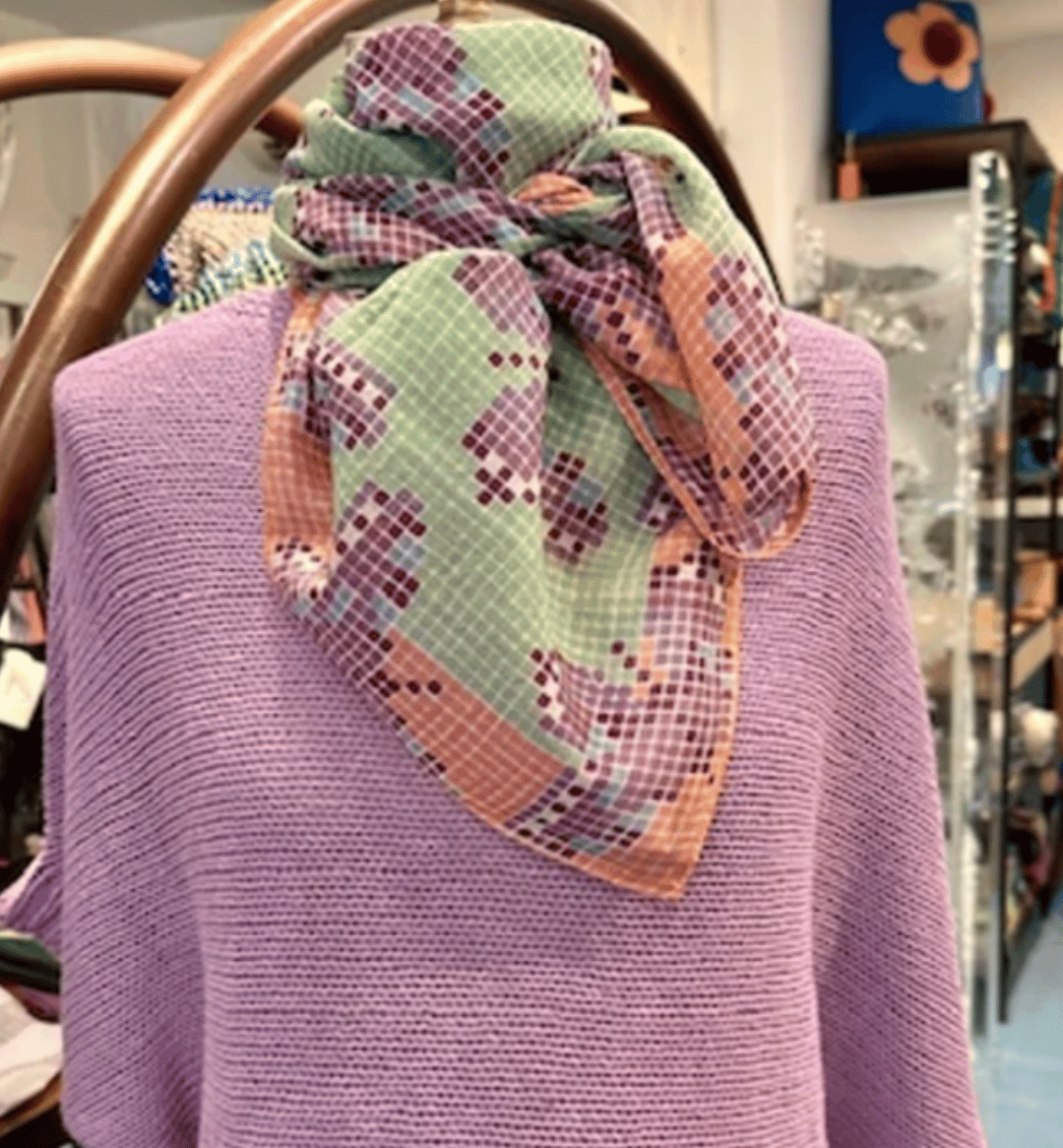 Epice Cotton Square B-Fly Scarf - Image 1 of 5